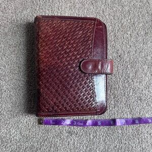 Vintage Woven Leather Red Brown Bosca Planner